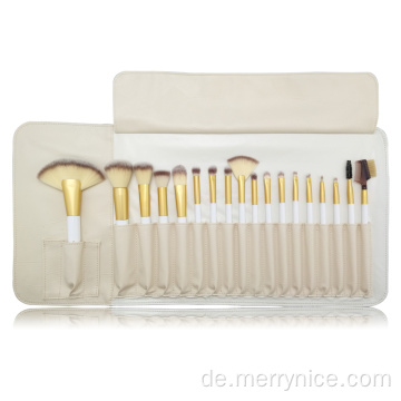 18pc Professional Essential Pinsel mit weißem PU-Beutel